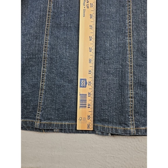 OLD NAVY Denim Full Front Snap Dress Women's Size 8 Pocket 3/4 Sleeve Vintage - Picture 10 of 11